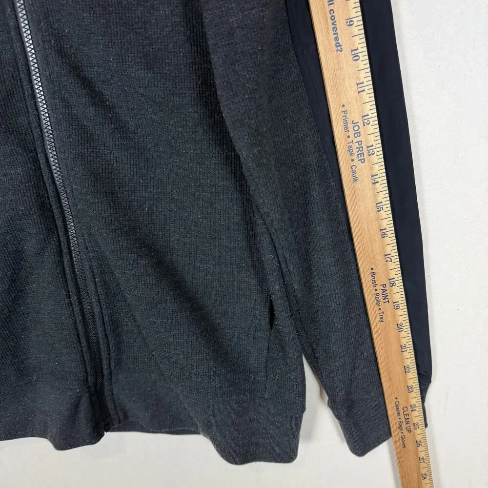 Banana Republic Track Jacket Mens Medium‎ Gray Navy Full Zip Knitted Mock Neck